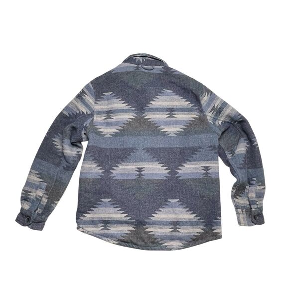 Jachs Men’s Patterned Wool Blend Button Shirt Jacket Fully Lined Navy Small - Picture 2 of 10